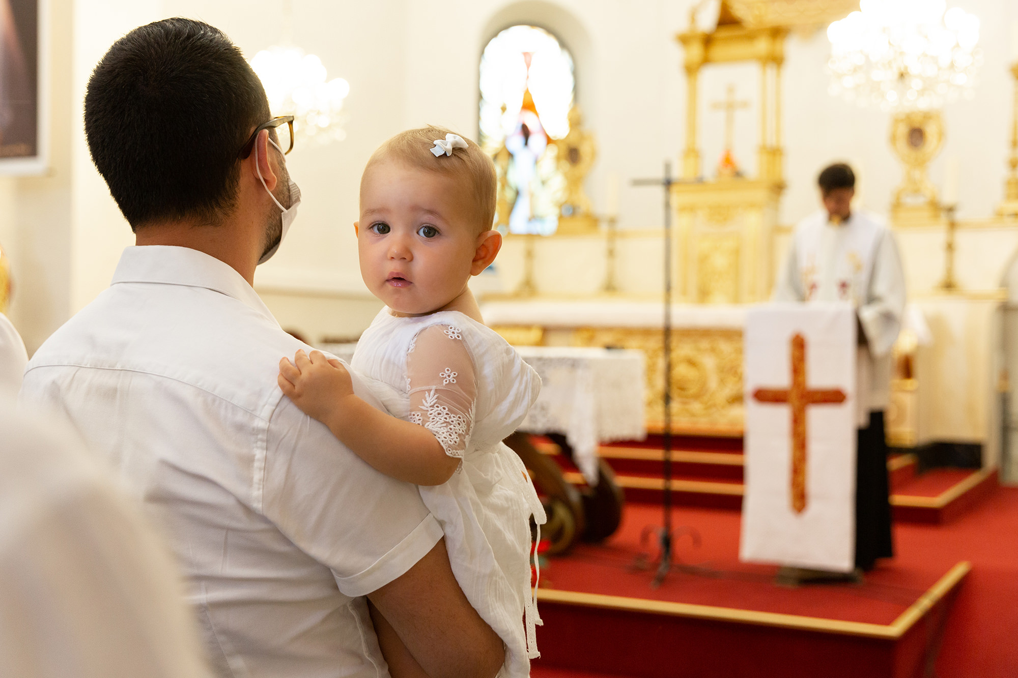 Photo d'un bébé lors d'un baptême à Fayence